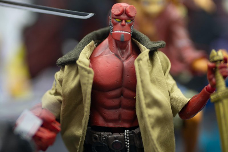 display stands action figures close up detail