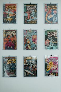 A row of CGC graded comic slabs in protective cases on a shelf