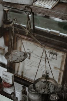 A home coin authentication setup with a digital scale and loupe on a desk