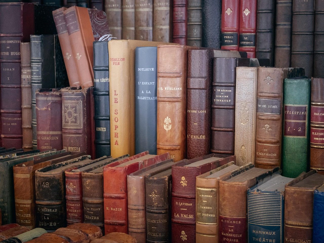 books, bookshelf, old, antique, collection, literature, hardbound, vintage, library, closeup, bookshelf, literature, lib