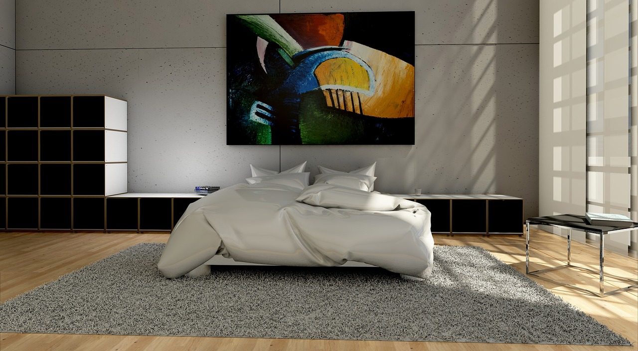 lifestyle, bedroom, gube, system, design, painting, reside, architecture, modern, window, wall, luxury, house, contempor