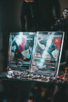 A collection of PSA graded sports cards in clear slab cases arranged on a table
