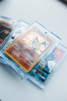 Card Saver semi-rigids, penny sleeves, and team bags on a desk for PSA submission
