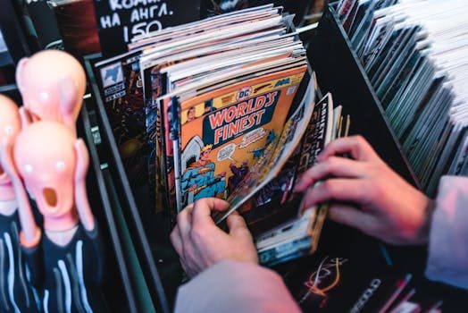 Vintage vinyl records sorted and organized on wooden shelves by genre